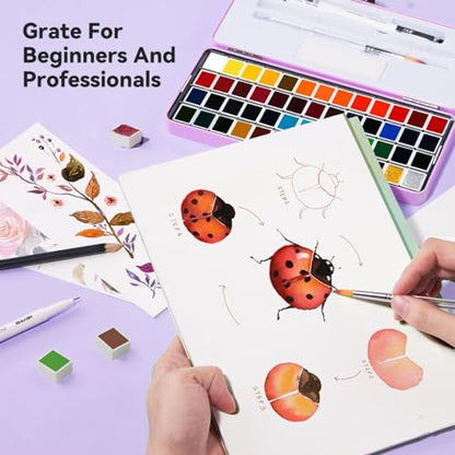 MeiLiang 52 Colors Watercolor Paint Set