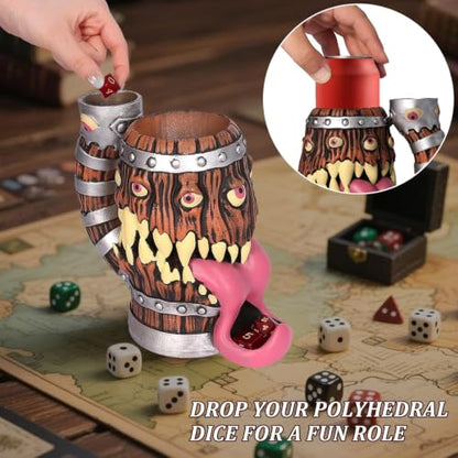 Dice Tower Mug DND Dice Rolling Tower with 7 PCS Dice Set
