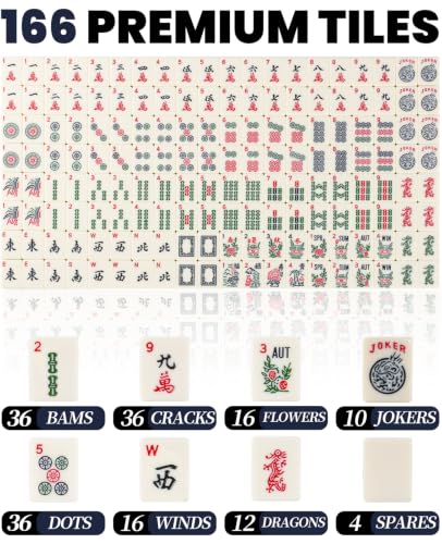 American Mahjong Set 166 Yellow Melamine Tiles