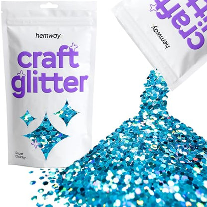 Craft Glitter Ocean Blue Holographic 100g Super Chunky Glitter