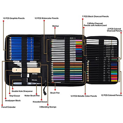 76 Pack Drawing Set Sketching Kit