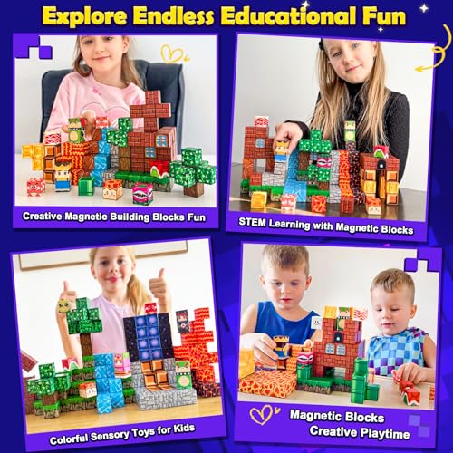 200PCS Magnetic Blocks Educational Toys for Kids Ages 3 (200 Count)