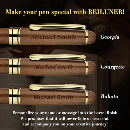 Luxury Personalized Wood Ballpoint Pen Writing Set