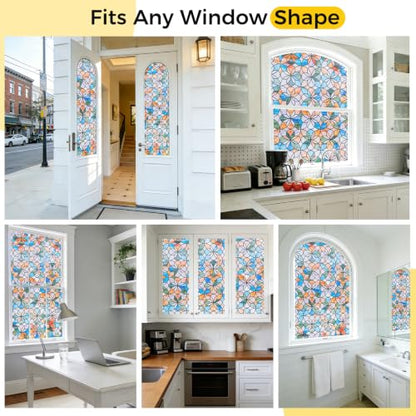 3D Stained Glass Window Privacy Film Decorative Non