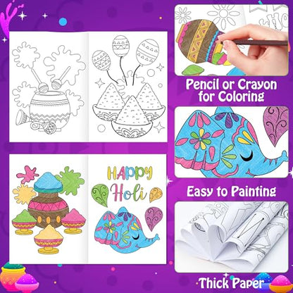 Holi Coloring Books for Kids (24 Count)