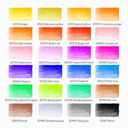 24 Colors Blendable Watercolor Markers for Adults 2026 Professional Double Tip Paint Pens with 1 Water Brush Pen Water Based Coloring Pens Drawing Markers Set with Flexible Brush Tip (24 Count)