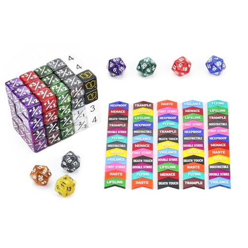 130 Pieces MTG Dice Counters Set Bulk Ability Keyword Tokens