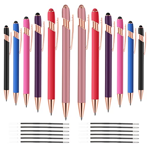 12 PCS 2 in 1 Stylus Ballpoint Pen with Stylus Tip