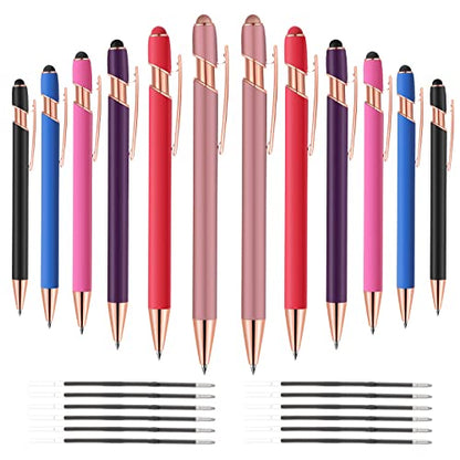 12 PCS 2 in 1 Stylus Ballpoint Pen with Stylus Tip