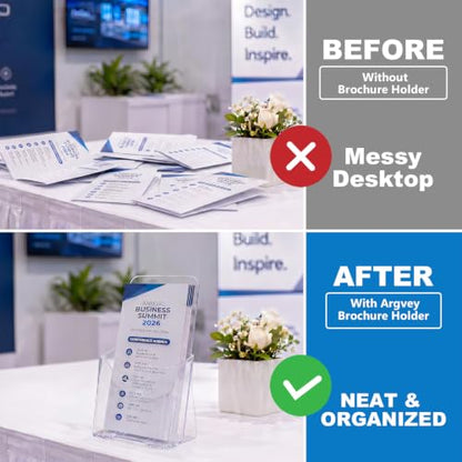 Clear 4x9 Trifold Brochure Holder (6 Count)