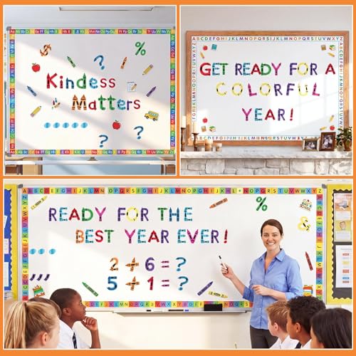 221 Pcs Colorful Crayon Bulletin Board Letters for Classroom (221 Count)