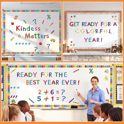 221 Pcs Colorful Crayon Bulletin Board Letters for Classroom (221 Count)