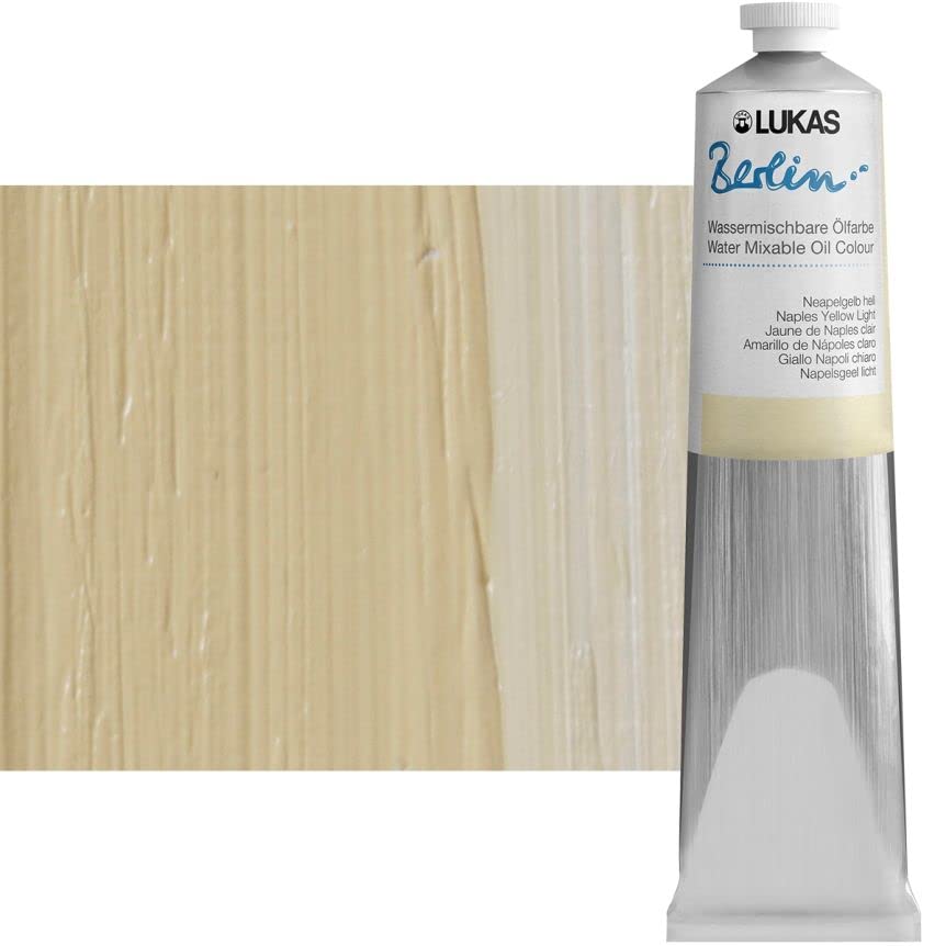 Berlin Pro Artists Water Mixable Oil Paint 200 ml Tube Naples Yellow Light (6.8 Fl Oz)