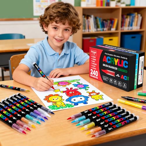 240 Colors Acrylic Paint Markers Set (240 Count)