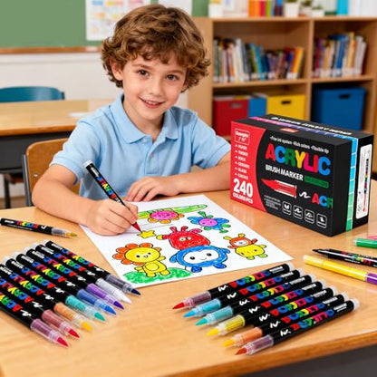 240 Colors Acrylic Paint Markers Set (240 Count)