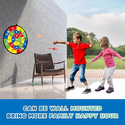 Large Dart Board for Kids with Stand (18 Count)
