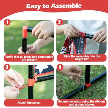 2-in-1 Football & Baseball Toss Game for Kids Ages 3-8 - Outdoor Garden Toy for Backyard, Beach & Camping, Family Party Fun Sports Toy