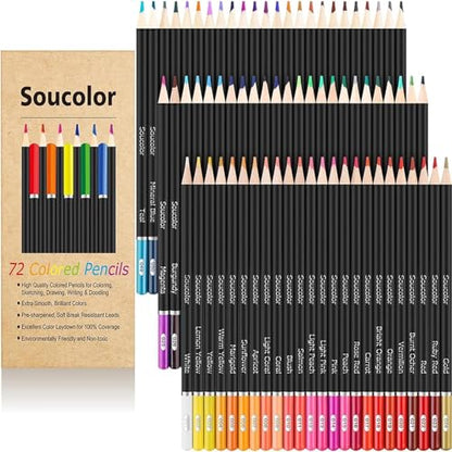 72 Colored Pencils for Adult Coloring Book (72 Count)