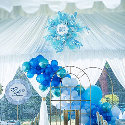 Baby Boy 2.5 Inch Burlap Wired Ribbon for Baby Shower (30 Foot)