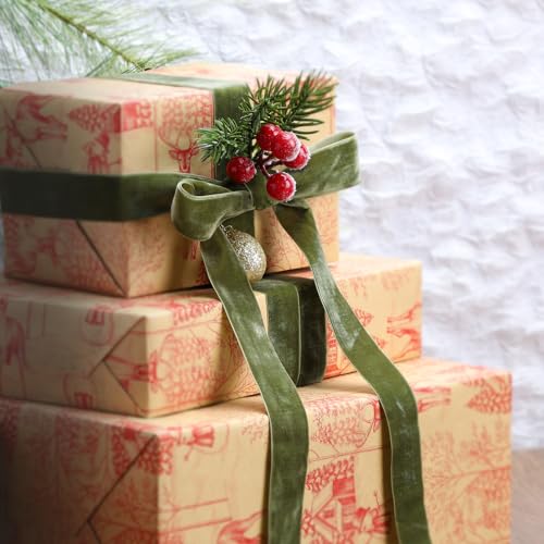 Moss Green Velvet Ribbon