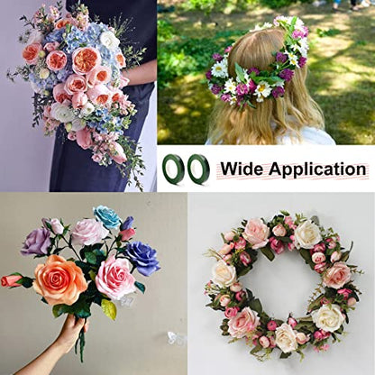 12 Rolls 1 2 Inch 30 Yard Green Floral Tape for Bouquet Stem Wrapping