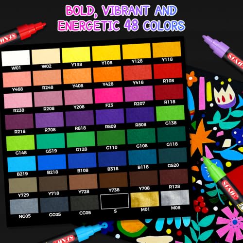 Acrylic Creative Markers Set of 48 with Organizer (48 Count)