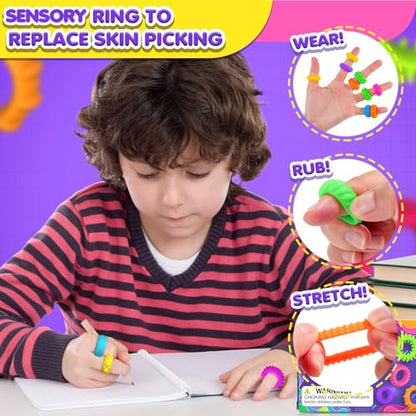 Fidget Toys Sensory Rings for Kids (18 Count)