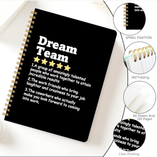 Dream Team Definition 160 Blank Pages Hardcover Spiral Notebook