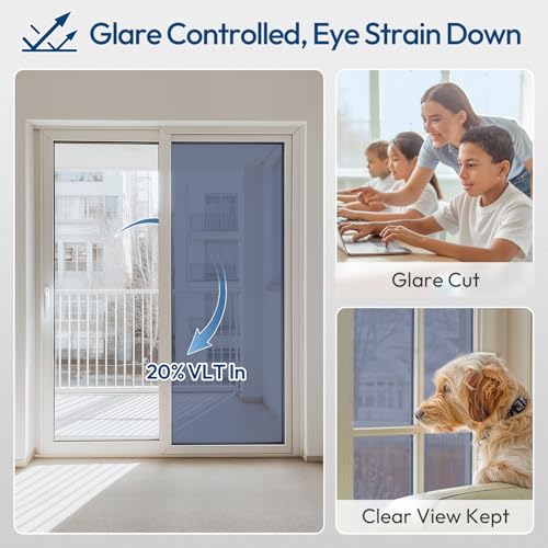One Way Window Privacy Film Tint with 3 Tools for Home