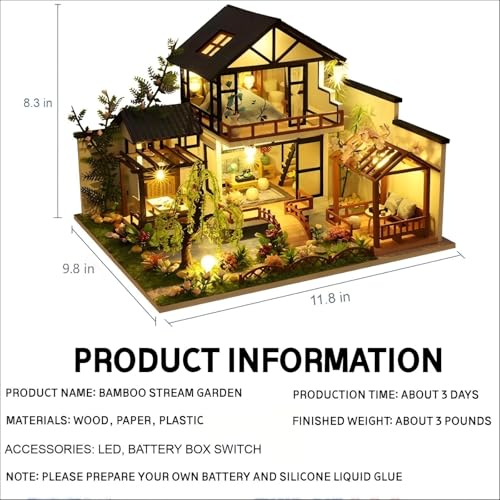 DIY Miniature House Kit for Adults