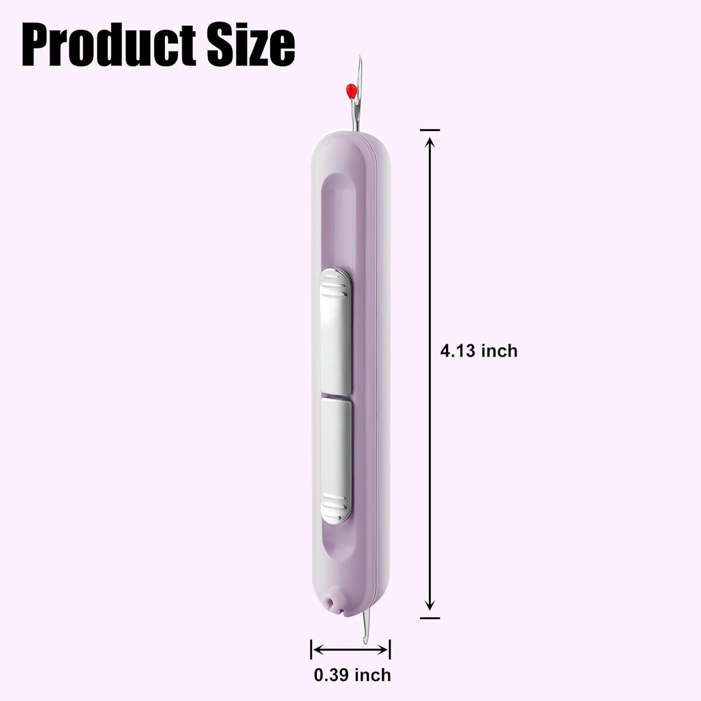 Needle Threaders, 2 in 1 Plug-in Needle Threader Seam Ripper Tool, Automatic Stretchable Seam Rippers for Sewing, Hand Quilling Supplies,Embroidery Stitch Removal (Purple/Green)