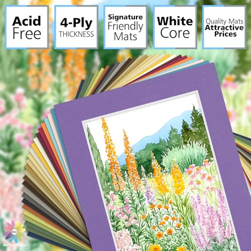 Mat Board Center 25 Pack 5x7 Picture Mat for 4x6 Photo Mixed Color
