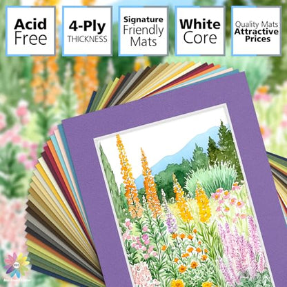 Mat Board Center 25 Pack 5x7 Picture Mat for 4x6 Photo Mixed Color