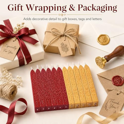 12 Pack Pattern Wick Sealing Wax Sticks for Wax Seal Stamp (12 Count)