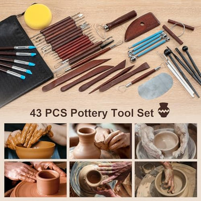 43 Pcs Polymer Clay Sculpting Tools Kit for Adults