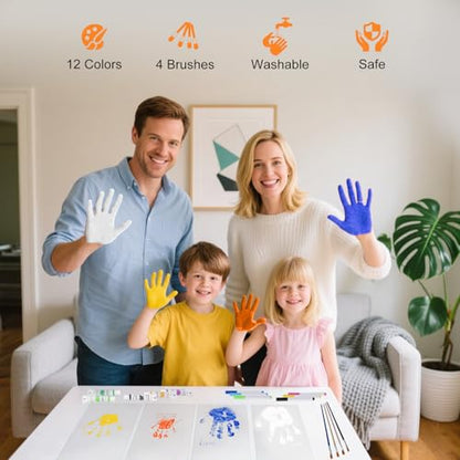 Family Handprint Photo Frame with 12 Paints & 12 Pens
