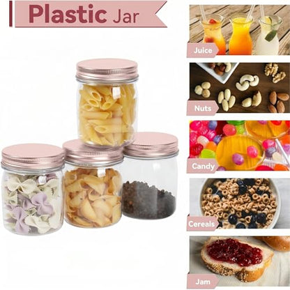 8 oz Plastic Mason Jars and Clear Plastic Jars with Lids 8 oz (32 Count)
