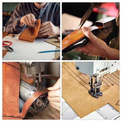 Waxed Thread 197 Yard 1mm 210D Flat Wax Thread Polyester Waxed String for Leather Sewing Hand Weaving Book Binding Home Decoration