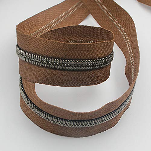 5 Antique Brass Metallic Nylon Coil Zippers by The Yard Bulk 10 Yards