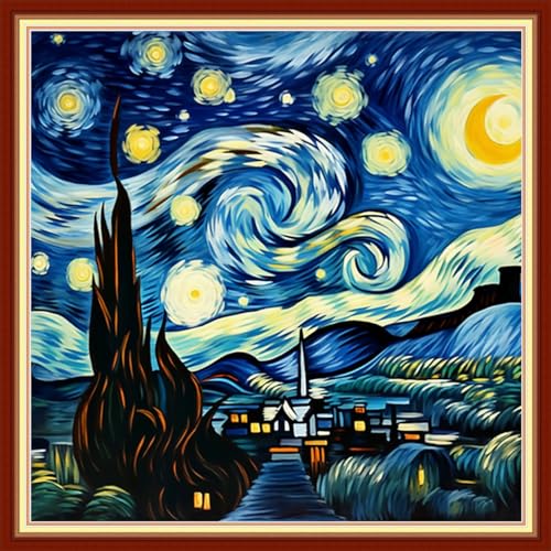Stamped Cross Stitch Kits Full Range of Embroidery Needlework Starter Kits for Beginners Adults 11CT Embroidery Patterns Art Crafts DIY Needlepoint Kits