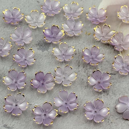 100pcs Acrylic Flower Beads (100 Count)