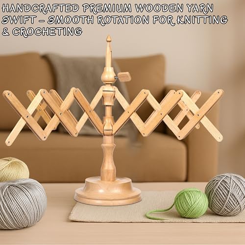 Wooden Yarn Swift Umbrella Table Top Yarn Winder
