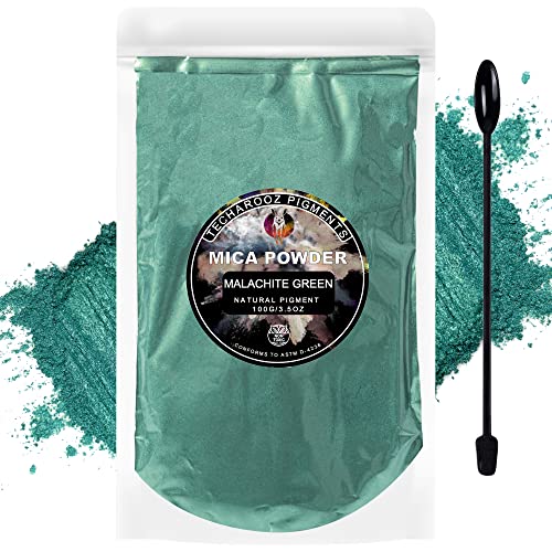 Malachite Green Mica Powder for Epoxy Resin 100g (3.5 Ounce)