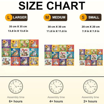 Spring Sunflowers Easter Eggs Rabbits Puzzles Adults Gifts for Women Men Wooden 200 Pieces 11.6 x 8.2in