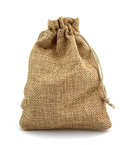 Pack of 25 Burlap Gift Bags with Drawstring Linen Jewelry Pouches Wedding Hessian Jute Bags for Birthday Jewelry and Treat Pouches Party Wedding Favors Gift Art and DIY Craft