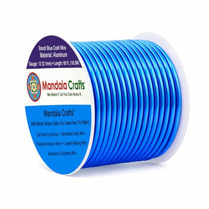 12 Gauge Bondi Blue Anodized Aluminum Craft Wire