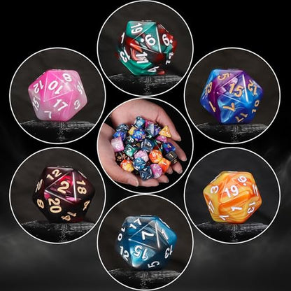 42 Pcs (6 X 7) Polyhedral Dice - 6 Sets DND Dice + 6 Drawstring Bags (42 Count)