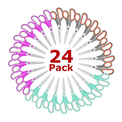 24 Pack 8" Heavy Duty Scissors in Bulk (3 Count)