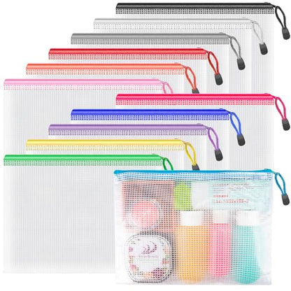 12 Pack A5 Mesh Zipper Bags (12 Count)