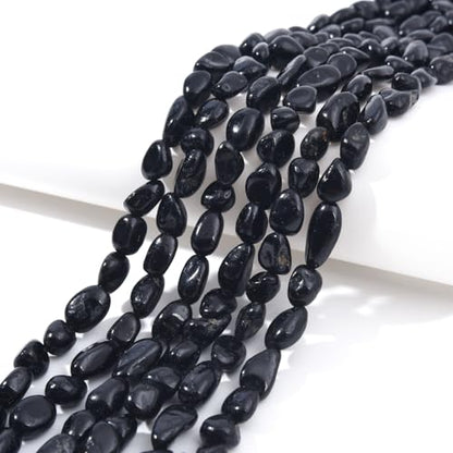 Black Tourmaline Pebble Nugget Oval Free Tumbled Stone 6